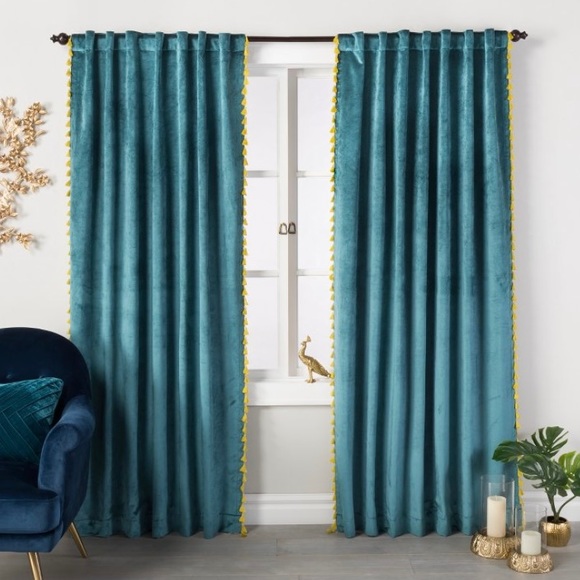 Opalhouse Accents Velvet Curtain Panel With Tassels Opalhouse